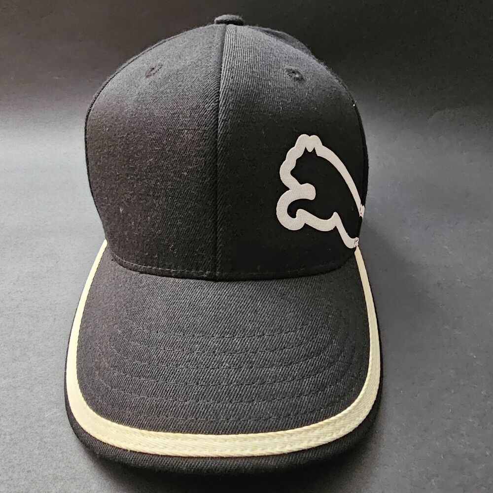 Puma Cobra Baseball Hat Cap Black 210 Fitted Flex Fit Size 6 7/8 - 7 1/4